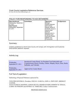 Cook County Ordinance