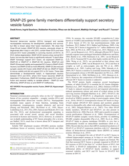 SNAP-25 Gene Family Members Differentially Support Secretory