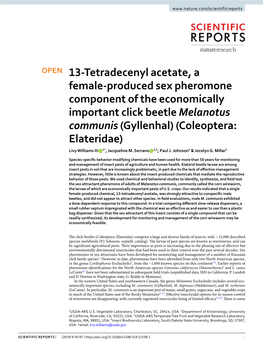 13-Tetradecenyl Acetate, a Female-Produced Sex