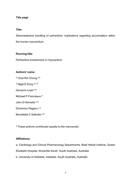 The Effect of Weight on Plasma Perhexiline Disposition Is