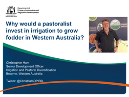 Why Would a Pastoralist Invest in Irrigation to Grow Fodder in Western Australia?