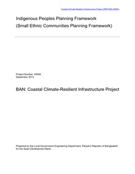 Indigenous Peoples Planning Framework (Small Ethnic Communities Planning Framework)