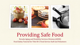 ADSD Food Safety Tutorial