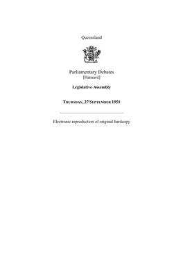 Legislative Assembly Hansard 1951