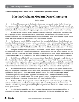 Martha Graham: Modern Dance Innovator by Eva Milner