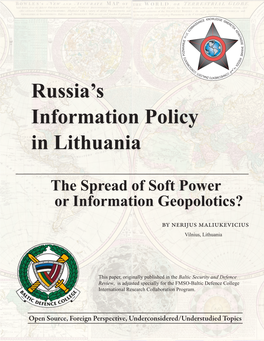 2007-01-01 Russia's Information Policy in Lithuania