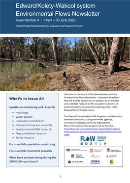 Edward/Kolety-Wakool System Environmental Flows Newsletter, Issue 4