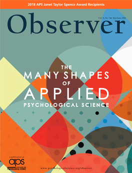 2018 APS Janet Taylor Spence Award Recipients Observervol