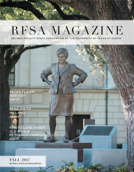 Rfsa Magazine Retired Faculty-Staff Association of the University of Texas at Austin