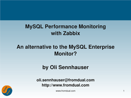 Mysql Performance Monitoring with Zabbix an Alternative