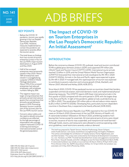 The Impact of COVID-19 on Tourism Enterprises in the Lao People’S Democratic Republic