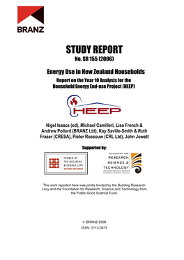 Study Report SR155 Energy Use in New Zealand Households