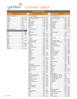 Channel Lineup