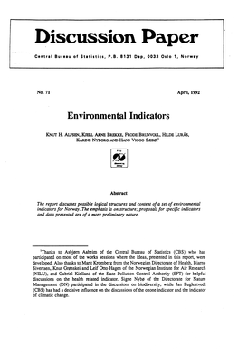 Environmental Indicators