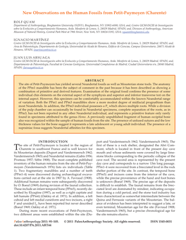 New Observations on the Human Fossils from Petit-Puymoyen (Charente)