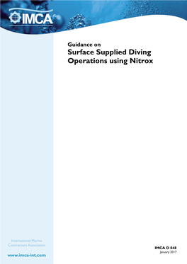 Surface Supplied Diving Operations Using Nitrox