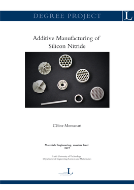 Additive Manufacturing of Silicon Nitride