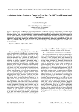 Analysis on Surface Settlement Caused by Twin Bore Parallel Tunnel