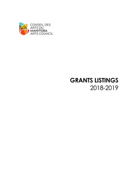 Grants Listings 2018-2019