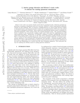 Arxiv:2012.05235V2 [Quant-Ph] 20 Aug 2021 Various Analog Quantum Simulators, E.G