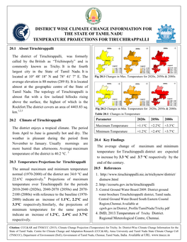 District Wise Climate Change Information for the State of Tamil Nadu Temperature Projections for Tiruchirappalli