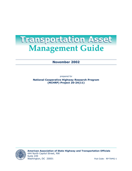 Transportation Asset Management Guide