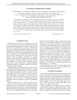 Low-Energy Neutrino Factory Design