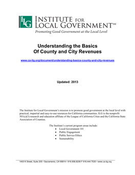 Understanding the Basics of County and City Revenues