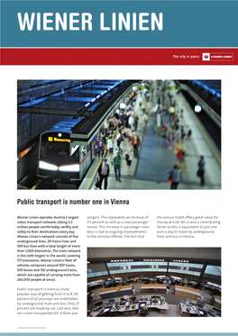 WIENER LINIEN Public Transport Is Number One in Vienna