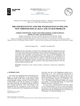 The Epigravettian and the Magdalenian in Poland: New Chronological Data and an Old Problem