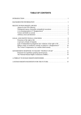 Table of Contents