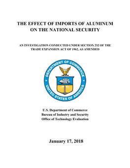 The Effect of Imports of Aluminum on the National Security