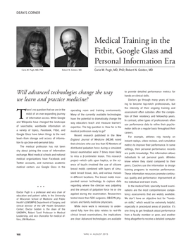 Medical Training in the Fitbit, Google Glass and Personal Information Era Carla M