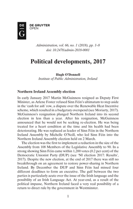 Political Developments, 2017