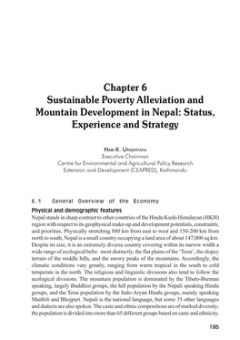 Chapter 6 Sustainable Poverty Alleviation and Mountain Development in Nepal: Status, Experience and Strategy