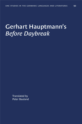 Gerhart Hauptmann's Before Daybreak