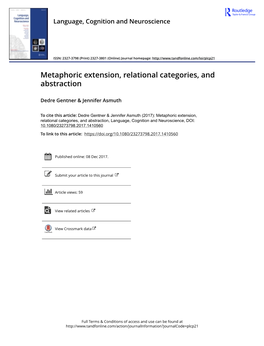 Metaphoric Extension, Relational Categories, and Abstraction