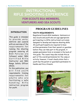 Instructional Rifle Shooting Experience for Scouts Bsa Members, Venturers and Sea Scouts