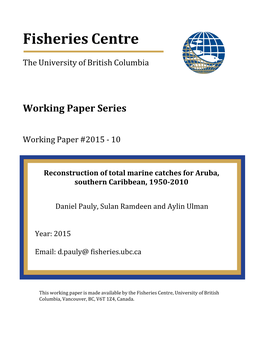 Reconstruction of Total Marine Catches for Aruba, Southern Caribbean, 1950-2010