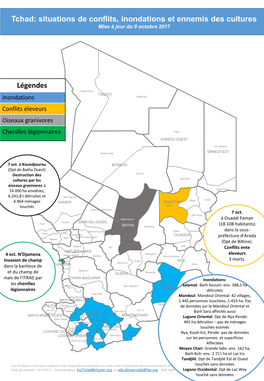 Tchad: Situations De Conflits, Inondations Et Ennemis Des Cultures Mise À Jour Du 9 Octobre 2017