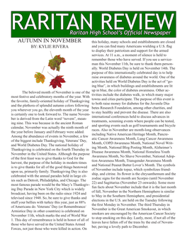 Raritan High School's Official Newspaper AUTUMN in NOVEMBER