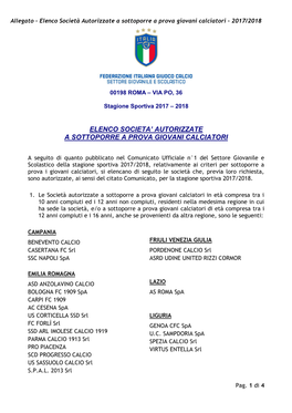 Scuole Di Calcio Qualificate