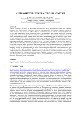 A User-Oriented Network Forensic Analyser