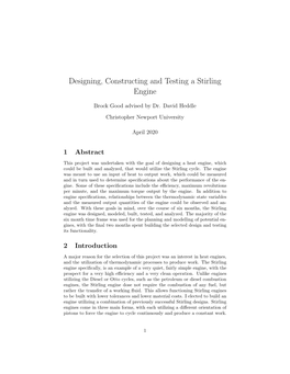 Designing, Constructing and Testing a Stirling Engine