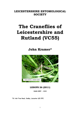 The Craneflies of Leicestershire and Rutland (VC55)