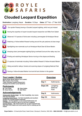 Clouded Leopard Expedition