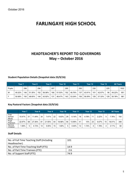 Governors Report