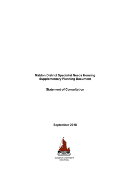 Maldon District Specialist Needs Housing Supplementary Planning Document