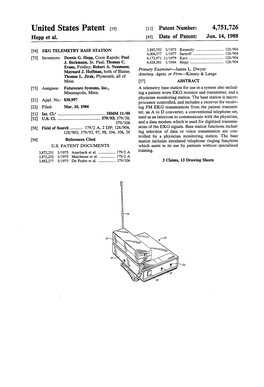 United States Patent 19 11) Patent Number: 4,751,726 Hepp Et Al