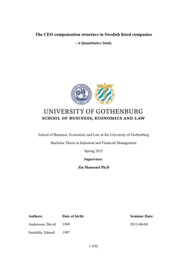 The CEO Compensation Structure in Swedish Listed Companies